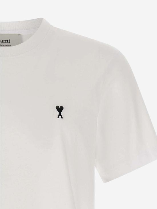 26FW 아미 스몰 하트 로고 라이트 코튼 저지 티셔츠 HTS346724 WHITE - AMI
