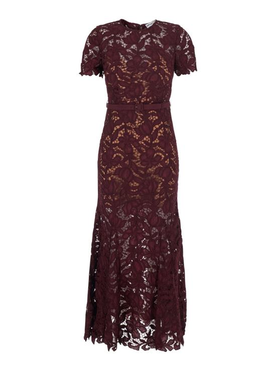 26FW 셀프 포트레이트 원피스 PF26107MBU BURGUNDY