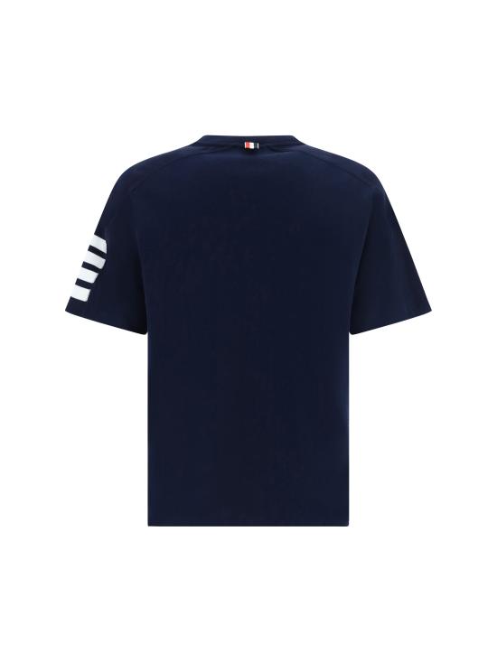 26FW 톰브라운 코튼 4바 숏 슬리브 티 MJS246A07323 NAVY - THOM BROWNE