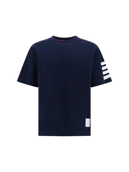 26FW 톰브라운 코튼 4바 숏 슬리브 티 MJS246A07323 NAVY