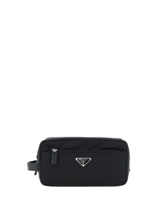 26FW 프라다 리나일론 앤 사피아노 레더 트래블 파우치 2NA8192DMH BLACK - PRADA