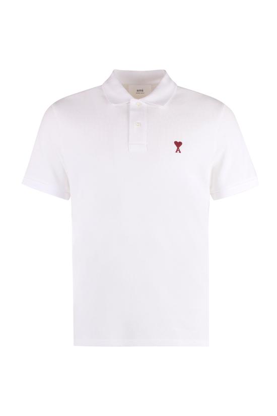  아미 스몰 하트 로고 폴로 셔츠 BFUPL001 760 WHITE