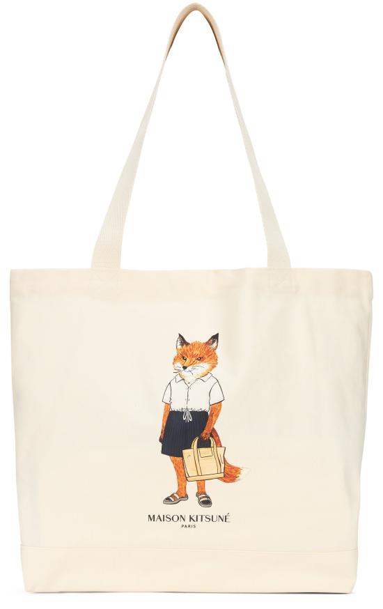 26SS 메종키츠네 토트백 QU05108WW9042 BEIGE - MAISON KITSUNE