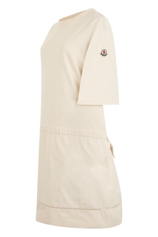 26SS 몽클레어 코튼 블렌드 미니 티셔츠 드레스 L10938I00003 BEIGE - MONCLER