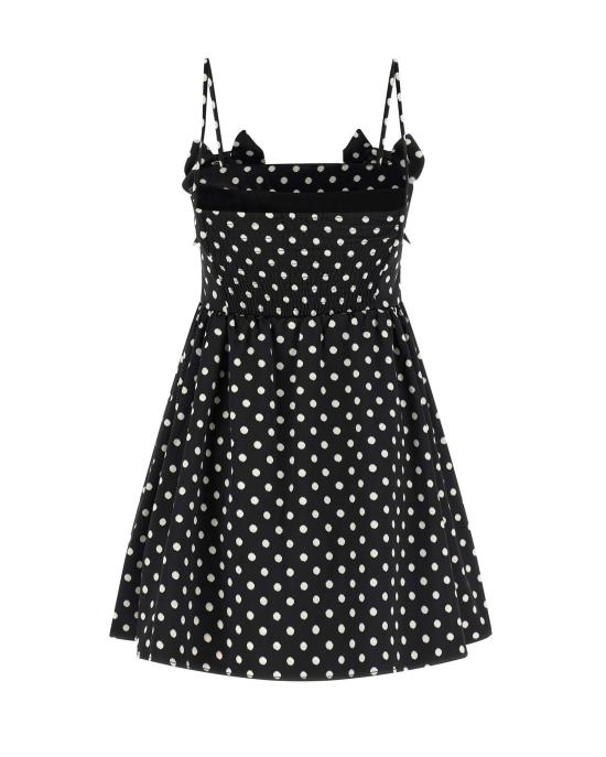 26SS 가니 폴카 도트 새틴 미니 드레스 A1030193 BLACK - GANNI
