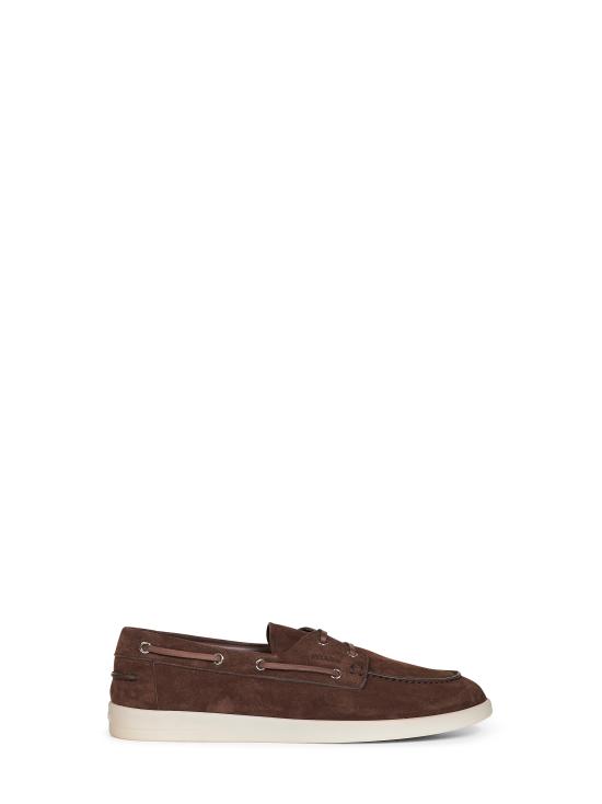 26SS 프라다 스웨이드 보트 슈즈 및 레이스업 로퍼 2EG503G001103F0003 BROWN