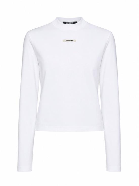 26FW 자크뮈스 그로그랭 로고 롱슬리브 티셔츠 TSW00155AJ00124 100 WHITE