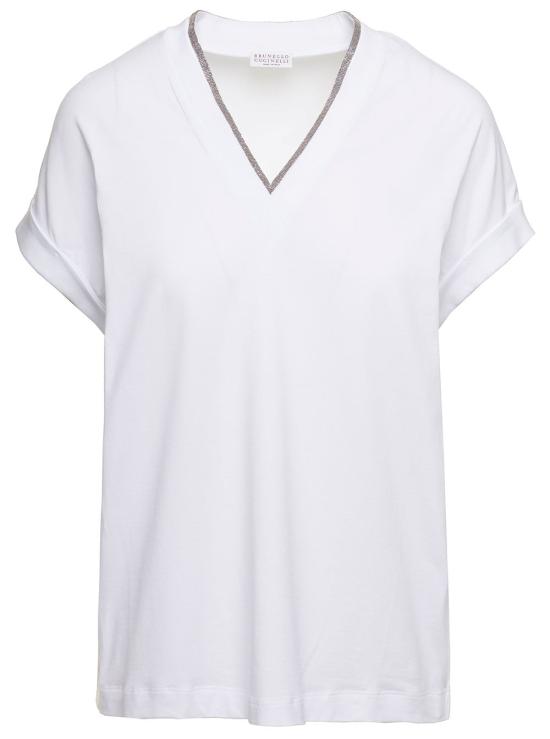 26SS 브루넬로 쿠치넬리 폴로 티셔츠 M0T18BD222 WHITE
