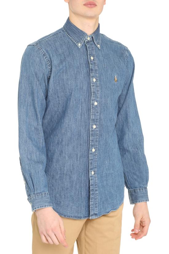  폴로 랄프로렌 포니로고 자수 데님 셔츠 710792043 BLUE - POLO RALPH LAUREN