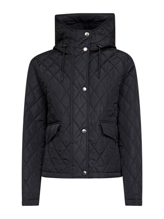 26FW 버버리 크롭 퀄티드 나일론 후드 자켓 8110329 A1189 BLACK