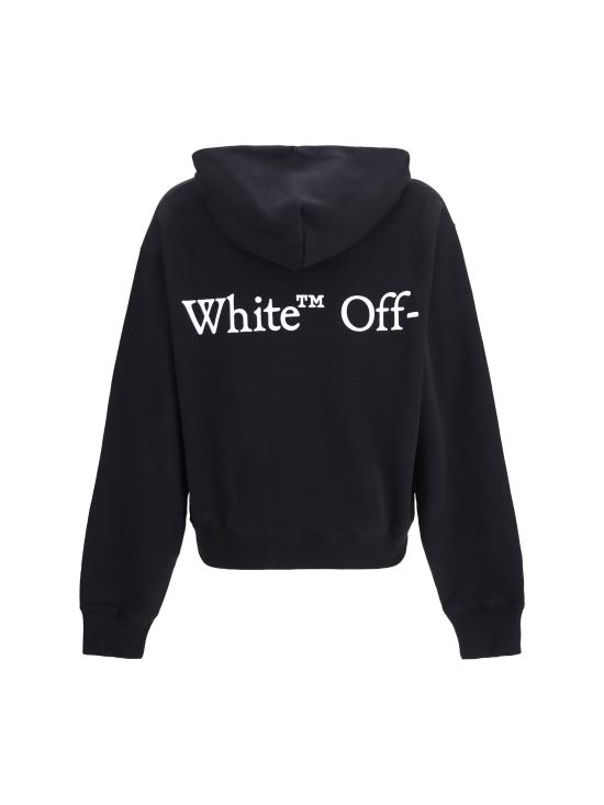 26FW 오프화이트 후드 티셔츠 OMBB12NF26FLE00900 BLACK - OFF WHITE