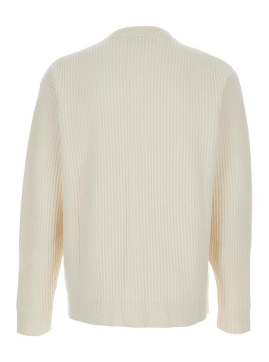 25FW 메종키츠네 폭스 헤드 울 립드 가디건 PM00508KT1149 BEIGE - MAISON KITSUNE