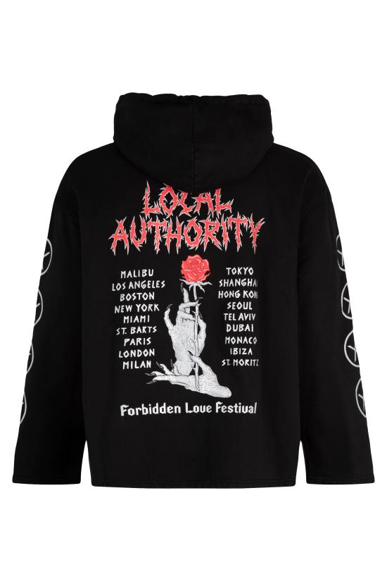  로컬 어쏘리티 후드 티셔츠 O24LSNF10 BLACK - LOCAL AUTHORITY