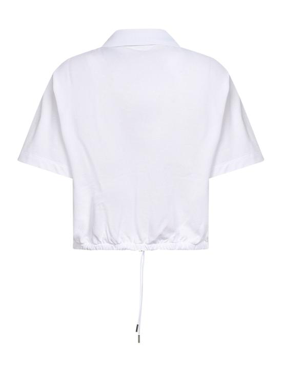 26SS 몽클레어 크롭 코튼 피케 폴로 셔츠 L10938A0000589A1600A WHITE - MONCLER