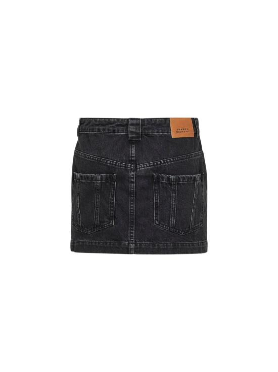 26SS 이자벨마랑에뚜왈 주아나 숏 페이디드 데님 스커트 JU0448FAD1H02E02FK BLACK - ISABEL MARANT ETOILE
