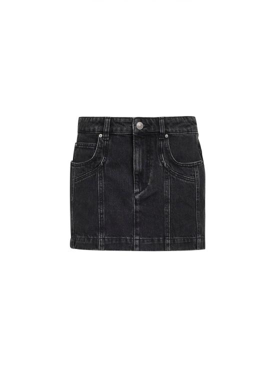 26SS 이자벨마랑에뚜왈 주아나 숏 페이디드 데님 스커트 JU0448FAD1H02E02FK BLACK