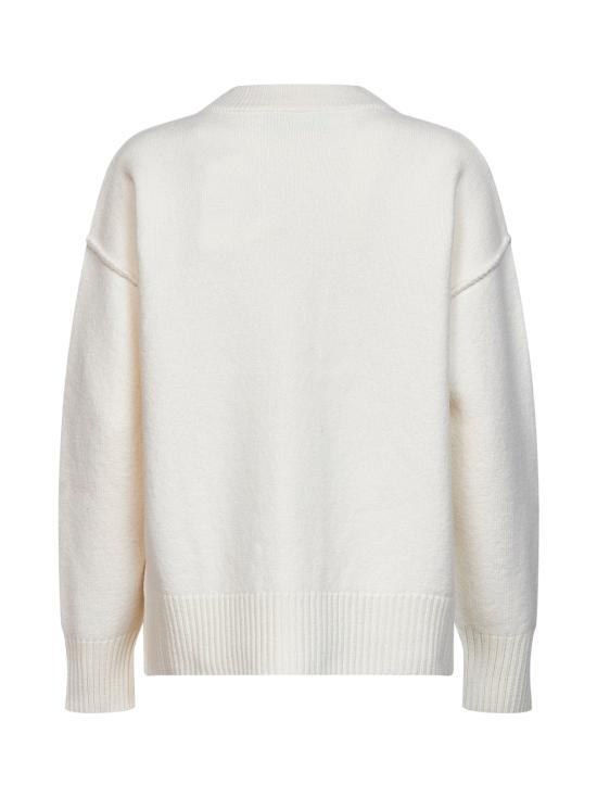26FW 아미 하트 로고 인타르시아 V넥 가디건 UKC367018154 IVORY - AMI