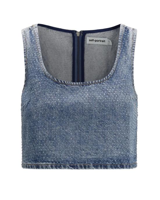 26SS 셀프 포트레이트 민소매 티셔츠 RS26826T BLUE