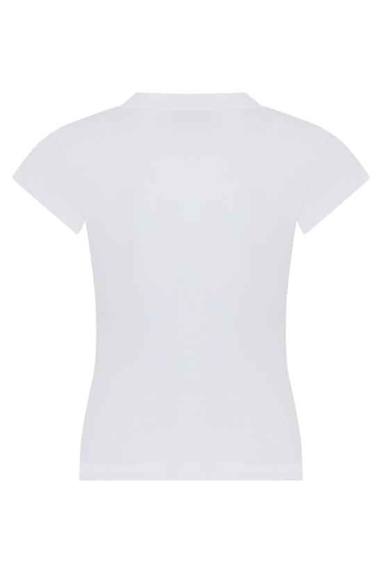 26SS 발렌시아가 메시 스프레이 촙드 백 티셔츠 871744 WHITE - BALENCIAGA