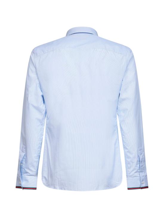 26SS 구찌 웹 디테일 스트라이프 코튼 셔츠 852707ZAS5W4305 BLUE - GUCCI