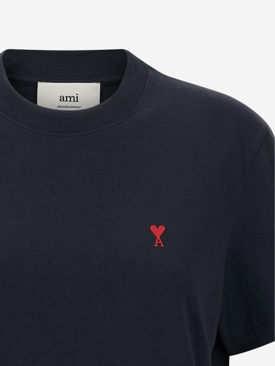 26FW 아미 스몰 하트 로고 티셔츠 BFUTS035724 NAVY - AMI