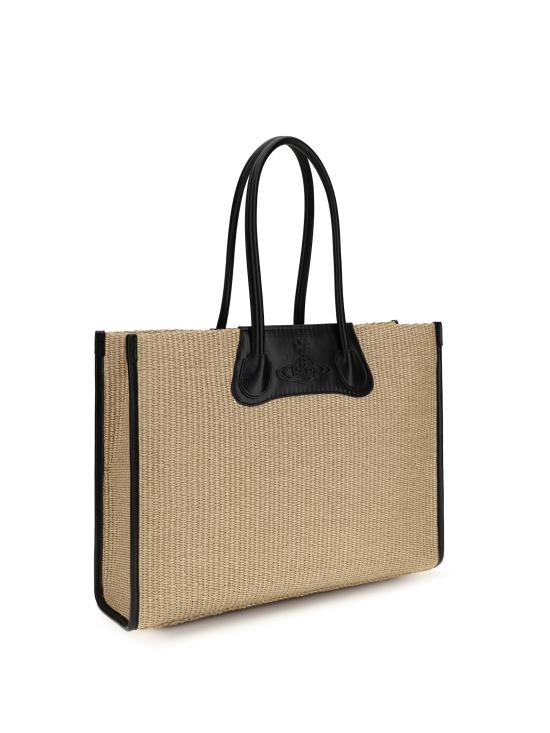 26SS 비비안웨스트우드 엠보싱 오르브 로고 토트백 4D01000LUW01D0 BEIGE - VIVIENNE WESTWOOD
