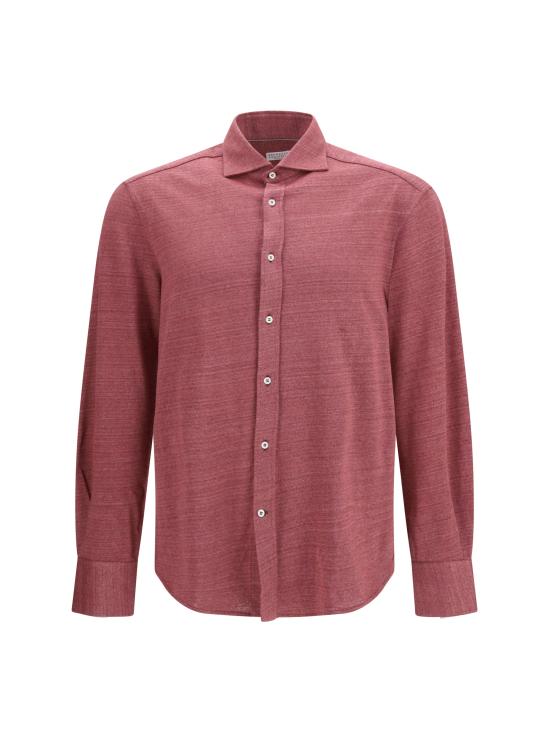 26SS 브루넬로 쿠치넬리 멜란지 저지 셔츠 MR8276686 CORAL