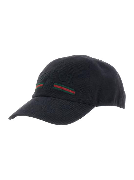 26FW 구찌 인터로킹 G 웹 자수 베이스볼 캡 875736 BLACK