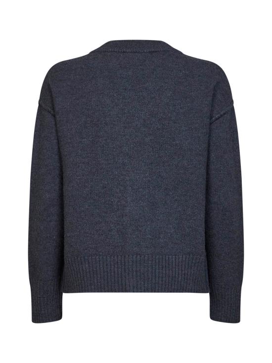 26FW 아미 하트 로고 인타르시아 V넥 가디건 UKC367018084 GRAY - AMI