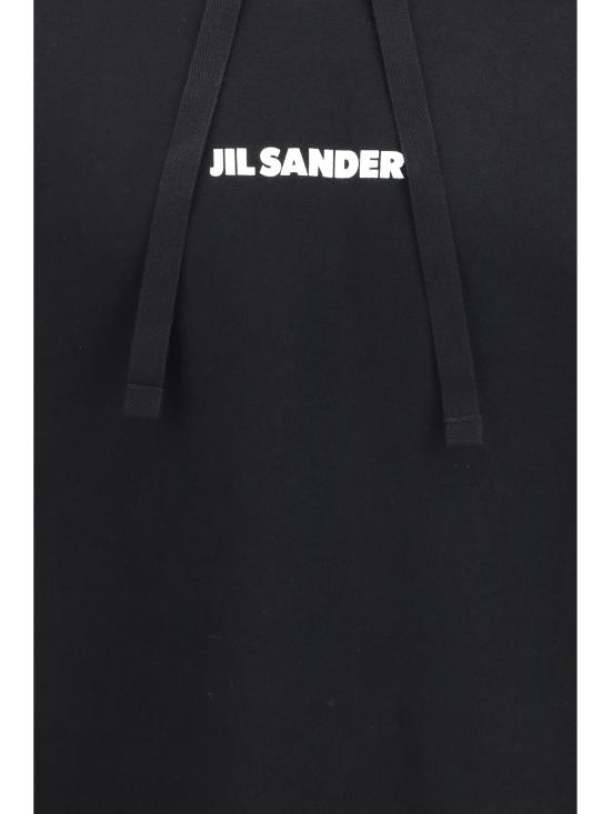 26SS 질샌더 후드 티셔츠 J22GU0149J20128 BLACK