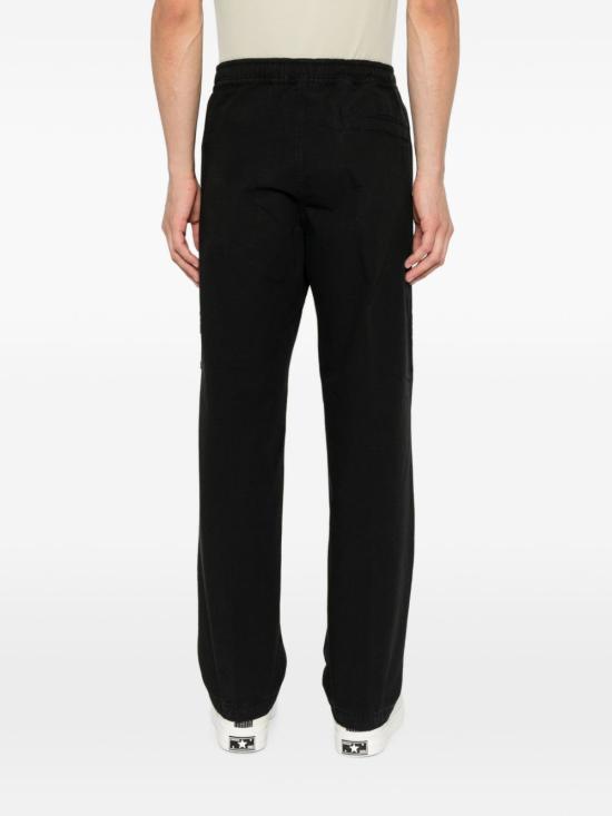  스톤 아일랜드 와펜 로고 오가닉 코튼 립스탑 루즈핏 카고 팬츠 L2S153100015S0211 BLACK - STONE ISLAND