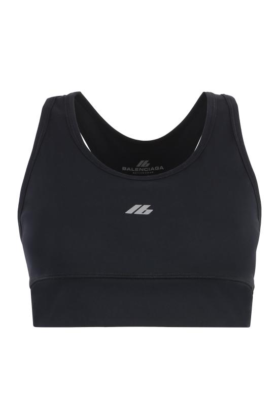 발렌시아가 액티브웨어 슬리브리스 크롭 탑 793282 BLACK