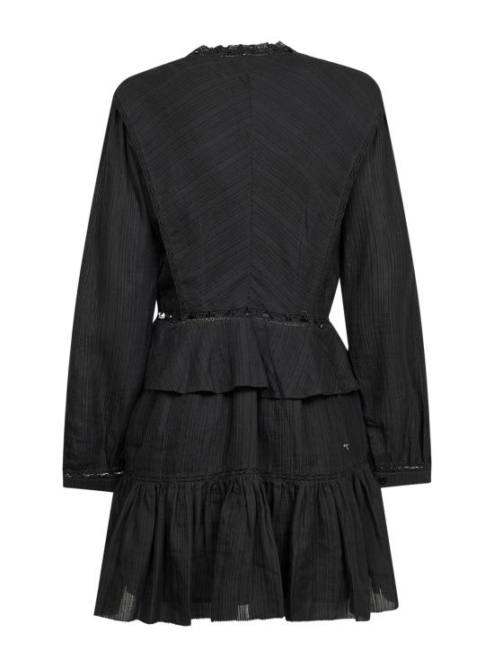 26SS 이자벨마랑에뚜왈 다먀 프릴 코튼 앤 리넨 거즈 드레스 RO0974FAD1J11E01BK BLACK - ISABEL MARANT ETOILE