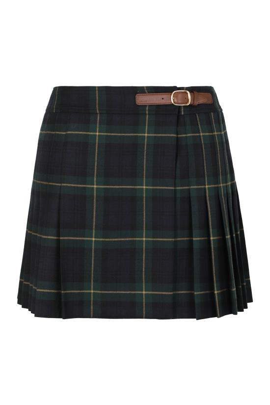 25FW 셀린느 킬트 미니 스커트 RJ03D0109 NAVY