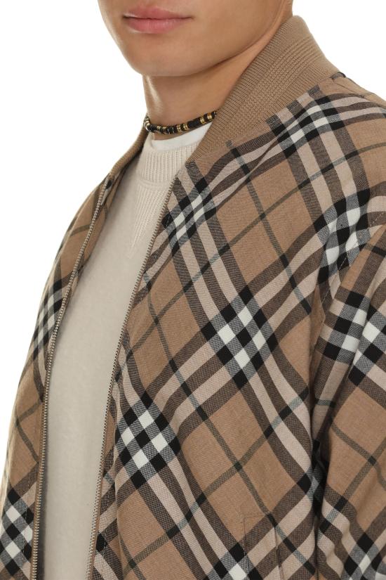  버버리 체크 울 블렌드 봄버 자켓 8092963 BEIGE - BURBERRY