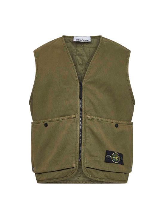 26SS 스톤 아일랜드 오가닉 파나마 코튼 올드 이펙트 베스트 L1S156100007S0184V015G GREEN
