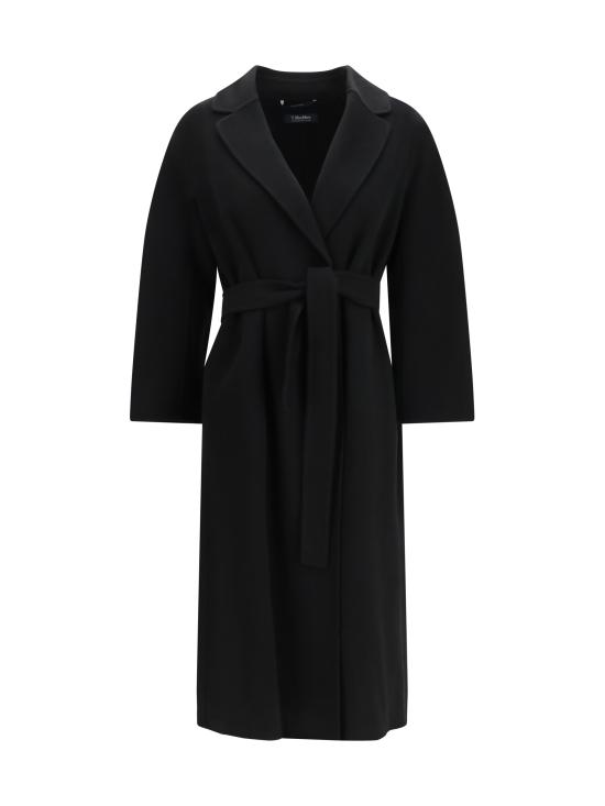 26FW 에스막스마라 에스막스마라 에스투리아 벨티드 울 코트 2629016101600 013 BLACK