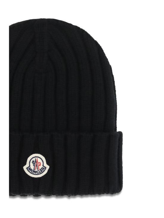 26FW 몽클레어 로고 울 비니 L20933B00036A9327 999 BLACK - MONCLER