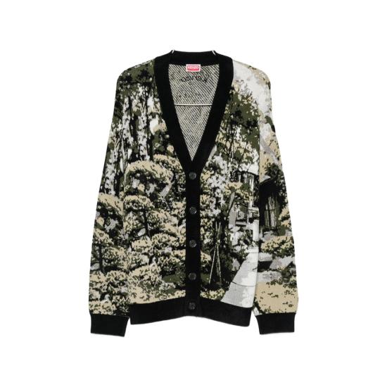 26FW 겐조 가디건 FG65CA8143FD 51 GREEN NEUTRALS