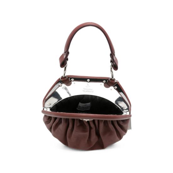 26FW 비비안웨스트우드 사피아노 탑핸들 클러치 파우치 49030001W L00BX D405 BROWN - VIVIENNE WESTWOOD