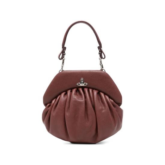 26FW 비비안웨스트우드 사피아노 탑핸들 클러치 파우치 49030001W L00BX D405 BROWN