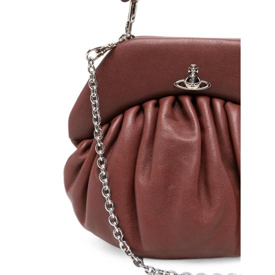 26FW 비비안웨스트우드 사피아노 탑핸들 클러치 파우치 49030001W L00BX D405 BROWN - VIVIENNE WESTWOOD