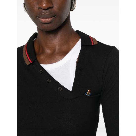 26FW 비비안웨스트우드 폴로 티셔츠 1H010007 J00AU N401 BLACK - VIVIENNE WESTWOOD