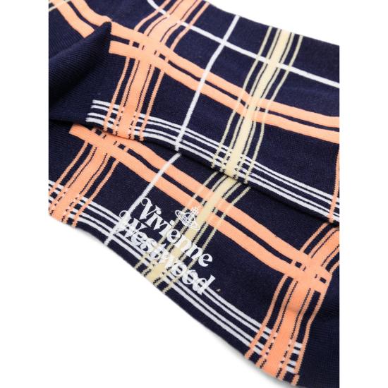 26FW 비비안웨스트우드 오닉스 자수 유니 컬러 플레인 삭스 81040001 K008P K410 BLUE ORANGE - VIVIENNE WESTWOOD