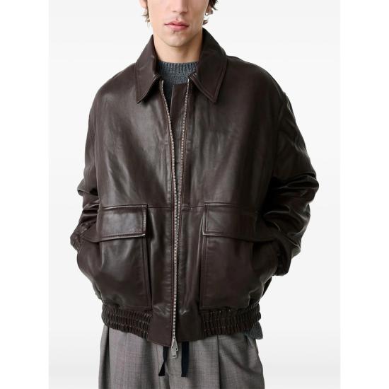 26FW 스튜디오 니콜슨 피스톤 레더 자켓 SNM 1115 PISTON BROWN - STUDIO NICHOLSON