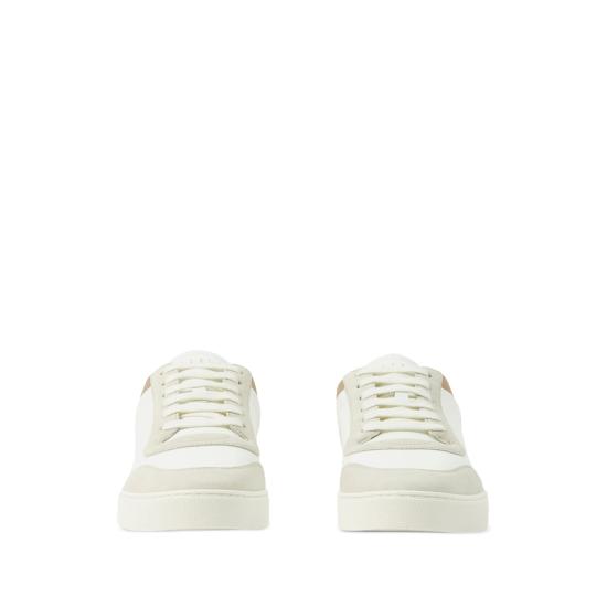26FW 버버리 레더 스웨이드 체크 스니커즈 8069089 MF STEVIE A9022 WHITE - BURBERRY
