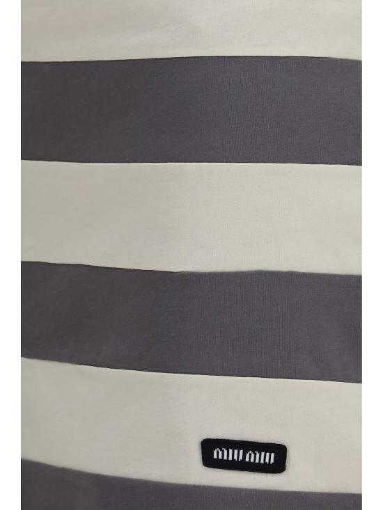 26FW 미우미우 스트라이프 저지 미디 스커트 MJD235SOOO195L MULTICOLOR