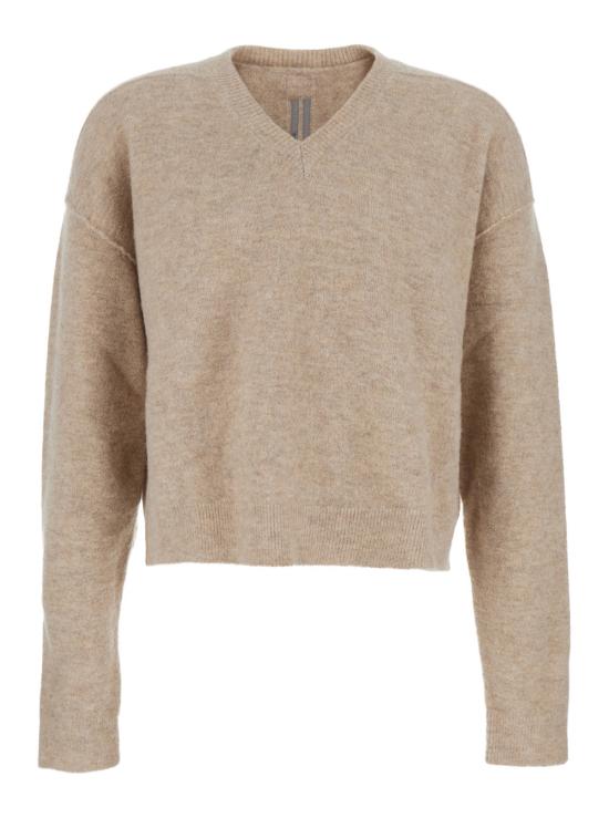 25FW 릭 오웬스 콘코디언 타미 브이넥 알파카 스웨터 RU02E1650 BEIGE