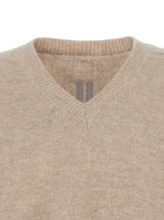 25FW 릭 오웬스 콘코디언 타미 브이넥 알파카 스웨터 RU02E1650 BEIGE - RICK OWENS