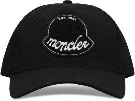25FW 몽클레어 로고 코튼 개버딘 베이스볼 캡 K20913B00030 BLACK - MONCLER